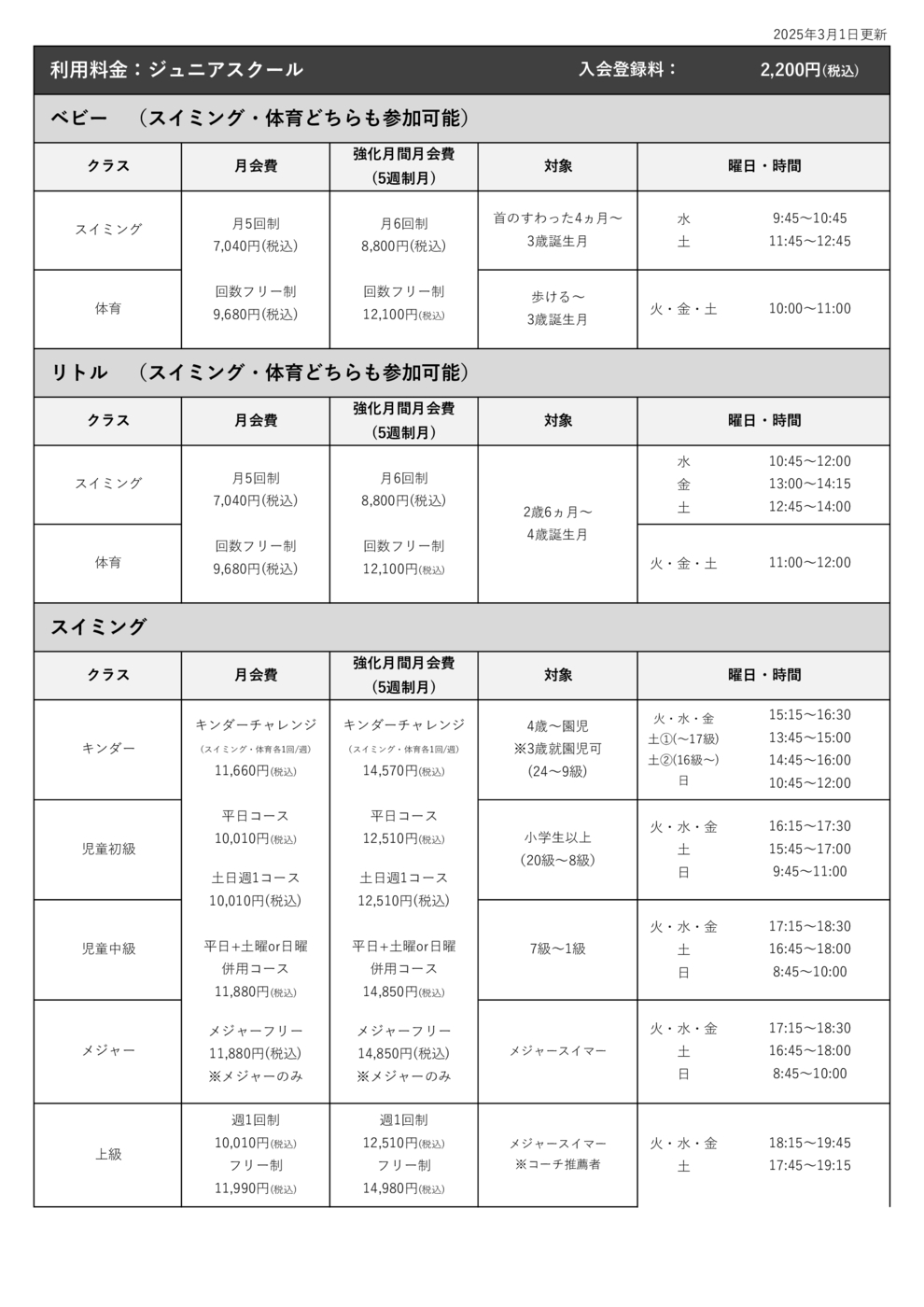 ベビー・リトル ・スイミング